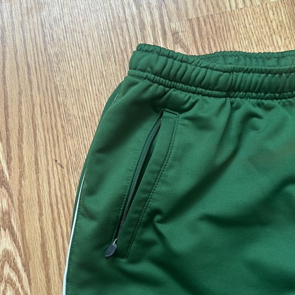 Vintage Nike Green Polyester Athletic Pants w/ Pockets & Ankle Zippers - Picture 3 of 5
